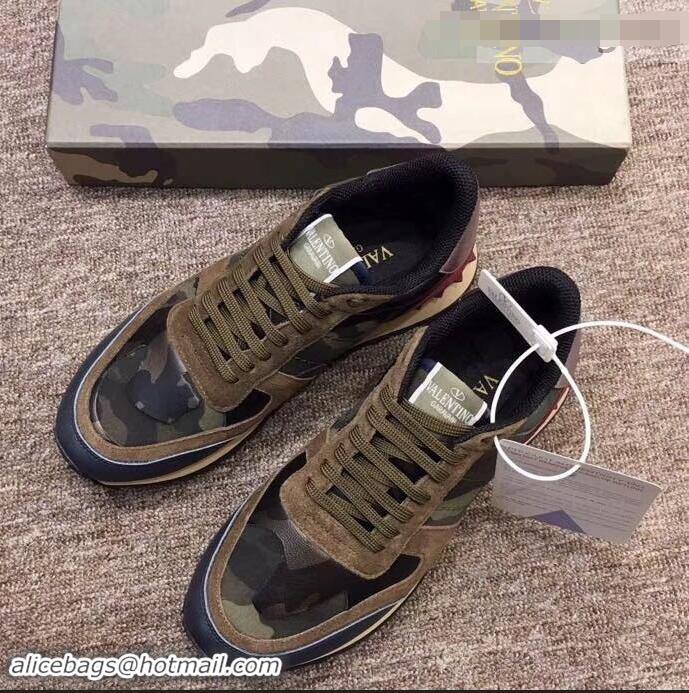 Buy Discount Valentino Camouflage Rockrunner Sneakers For Woman/Men VA94290