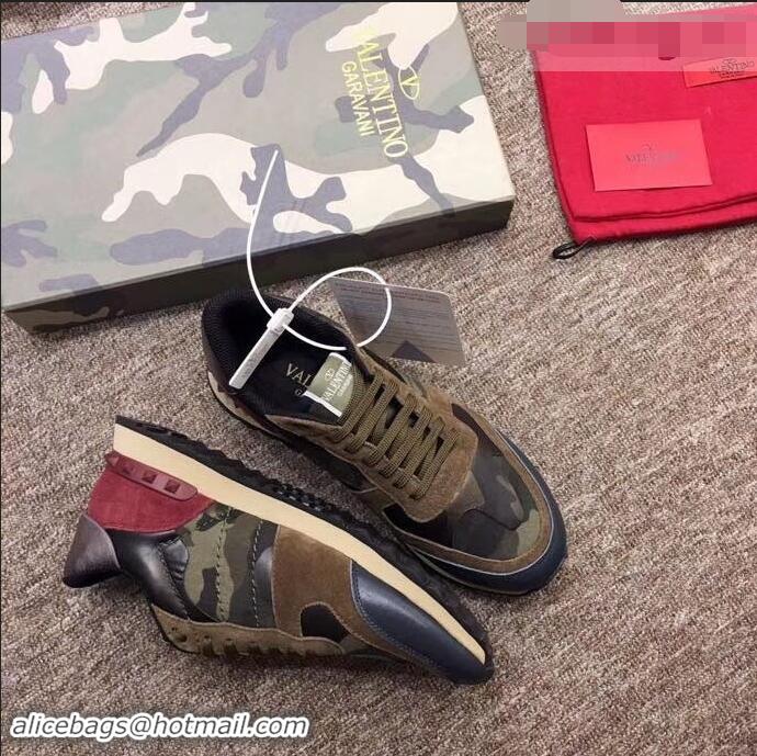 Buy Discount Valentino Camouflage Rockrunner Sneakers For Woman/Men VA94290