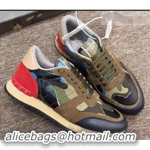 Top Quality Valentino Camouflage Rockrunner Sneakers For Woman/Men VA94291