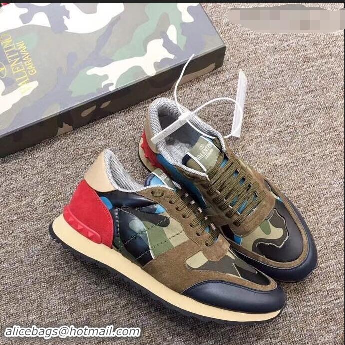 Top Quality Valentino Camouflage Rockrunner Sneakers For Woman/Men VA94291