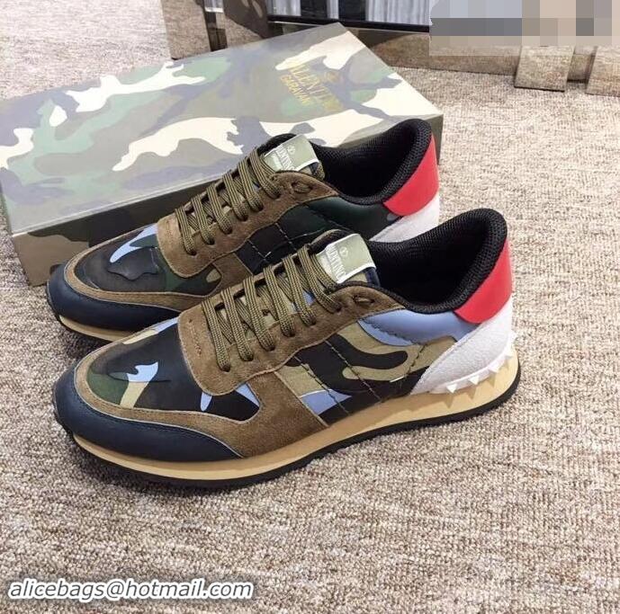 Cheapness Valentino Camouflage Rockrunner Sneakers For Woman/Men VA94293