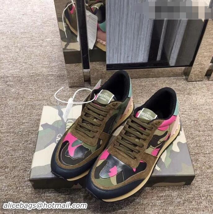 Come Low Valentino Camouflage Rockrunner Sneakers For Woman/Men VA94294