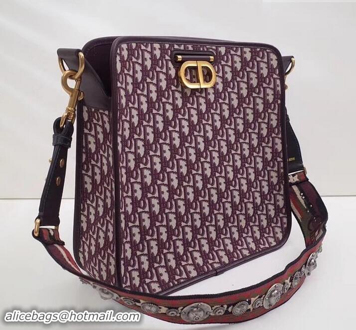 Perfect Style Dior Oblique CD Hobo Shoulder Bag 500615 Burgundy