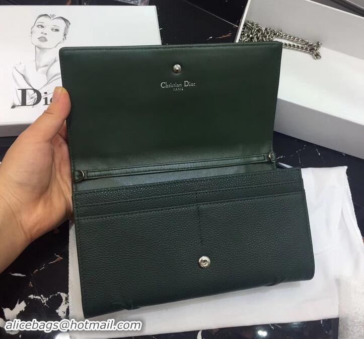 Best Price Dior Diorama Wallet on Chain Clutch 500618 Dark Green