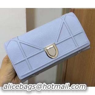 Popular Style Dior Diorama Wallet on Chain Clutch 500618 Light Blue