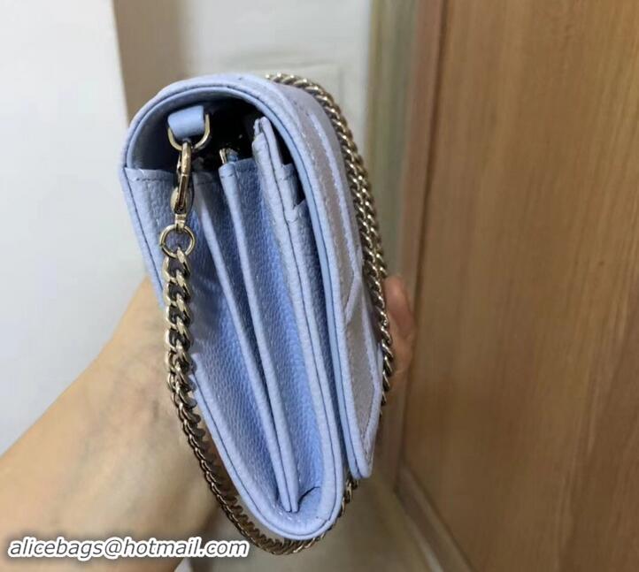 Popular Style Dior Diorama Wallet on Chain Clutch 500618 Light Blue