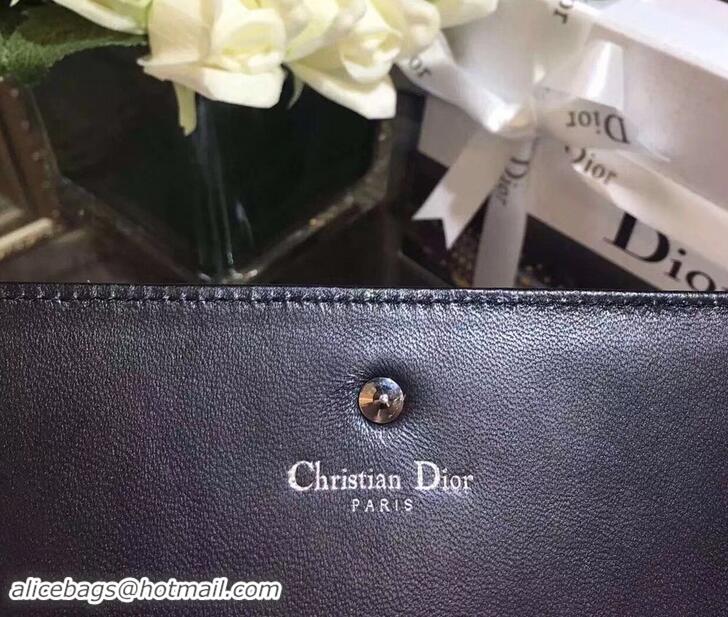 Good Quality Dior Diorama Wallet on Chain Clutch in Silver Metallic Leather 500620