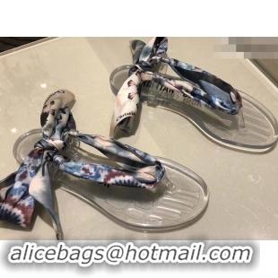 Discount Dior KaleiDiorscopic Thong Sandals with Printed Silk Mitzah Scarf CD4292 2019