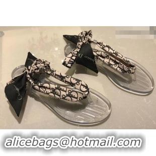 New Design Dior KaleiDiorscopic Thong Sandals with Printed Silk Mitzah Scarf CD4294 2019