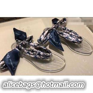 Buy Discount Dior KaleiDiorscopic Thong Sandals with Printed Silk Mitzah Scarf CD4295 2019