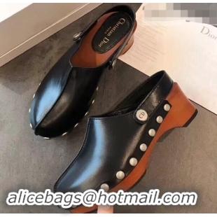 Free Shipping Discount Dior Heel 6.5cm Diorquake Slingback Clogs CD4316 Black 2019