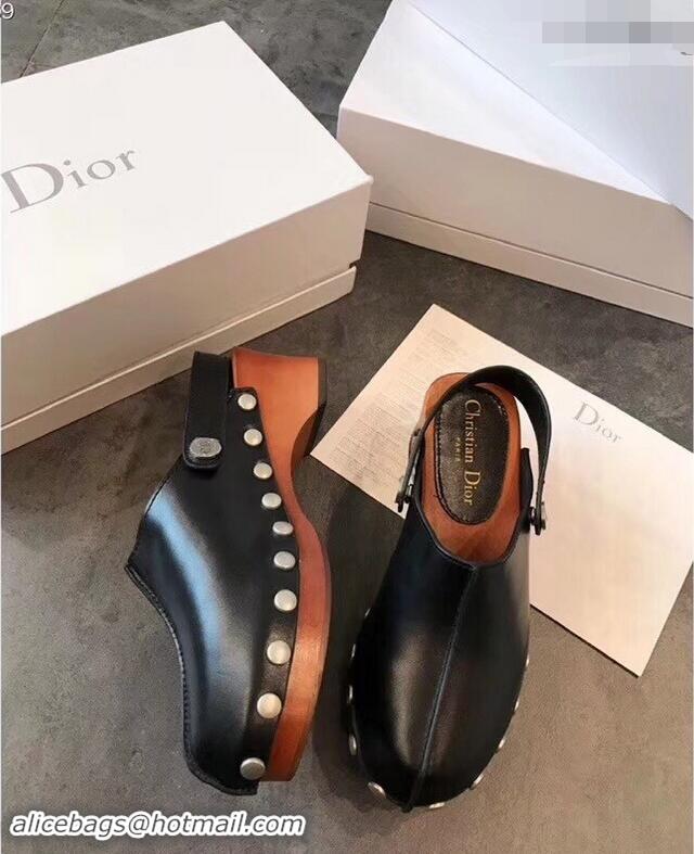 Free Shipping Discount Dior Heel 6.5cm Diorquake Slingback Clogs CD4316 Black 2019