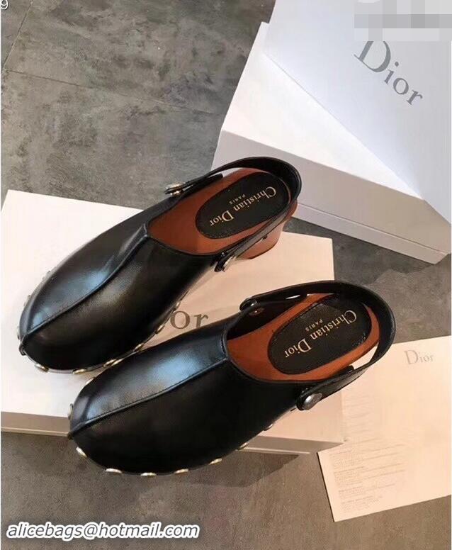 Free Shipping Discount Dior Heel 6.5cm Diorquake Slingback Clogs CD4316 Black 2019