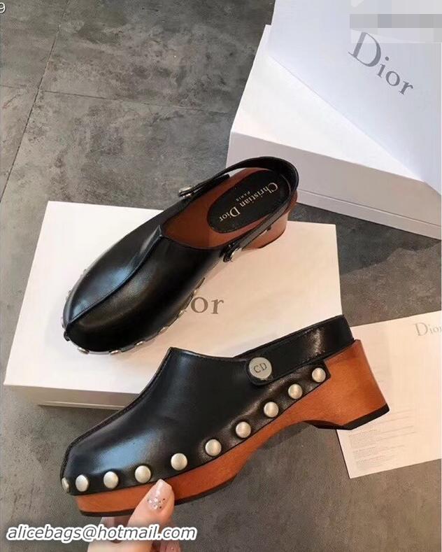 Free Shipping Discount Dior Heel 6.5cm Diorquake Slingback Clogs CD4316 Black 2019