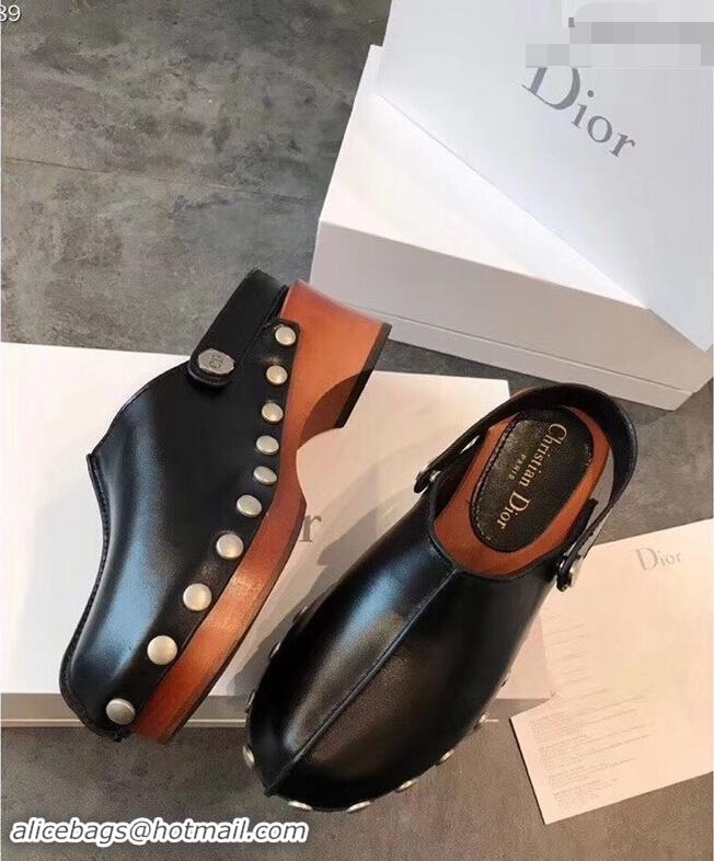 Free Shipping Discount Dior Heel 6.5cm Diorquake Slingback Clogs CD4316 Black 2019