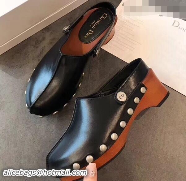 Free Shipping Discount Dior Heel 6.5cm Diorquake Slingback Clogs CD4316 Black 2019