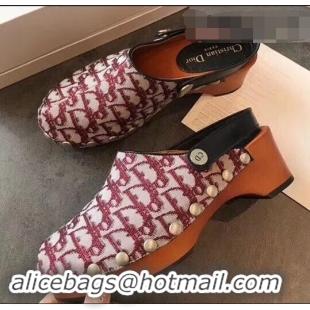 Inexpensive Dior Heel 6.5cm Diorquake Slingback Clogs CD4316 Burgundy 2019