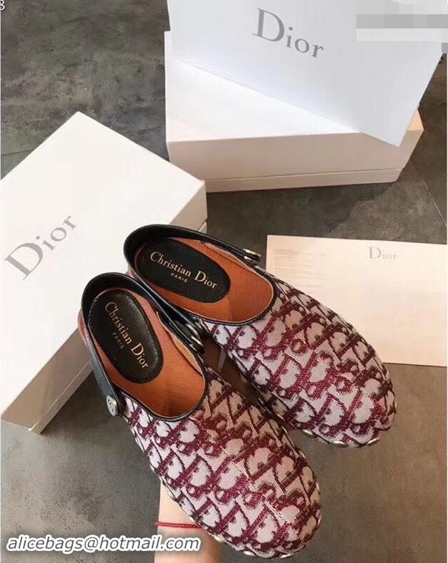 Inexpensive Dior Heel 6.5cm Diorquake Slingback Clogs CD4316 Burgundy 2019