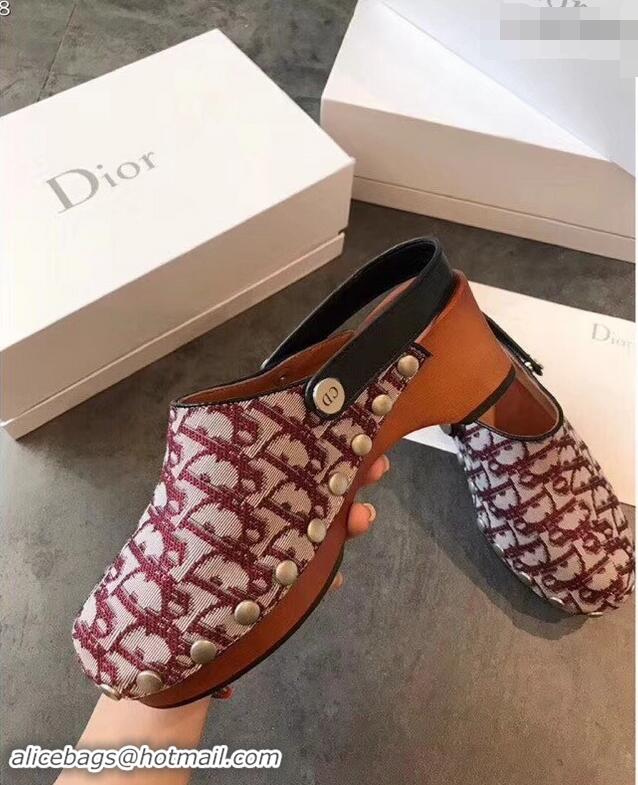 Inexpensive Dior Heel 6.5cm Diorquake Slingback Clogs CD4316 Burgundy 2019