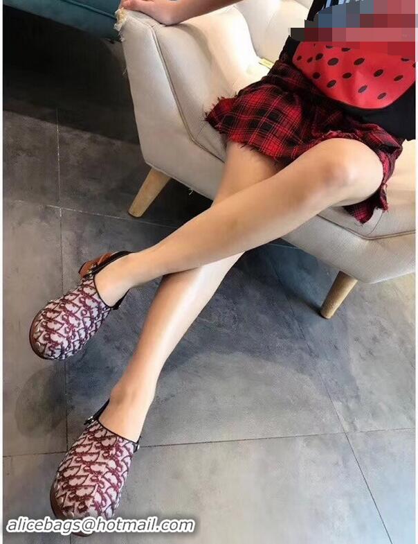 Inexpensive Dior Heel 6.5cm Diorquake Slingback Clogs CD4316 Burgundy 2019