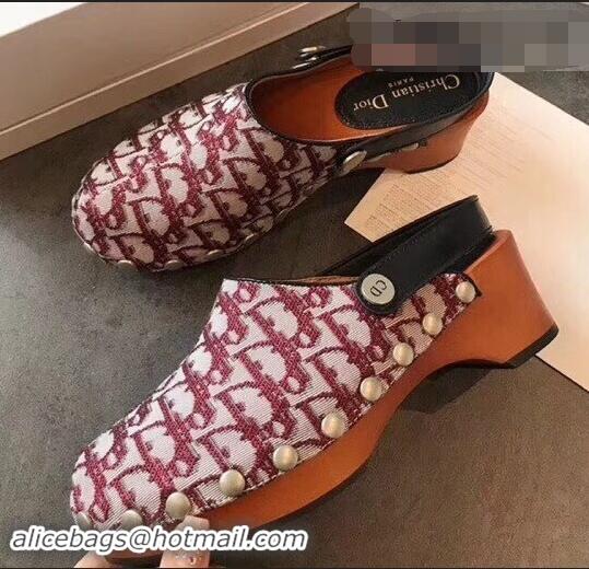 Inexpensive Dior Heel 6.5cm Diorquake Slingback Clogs CD4316 Burgundy 2019