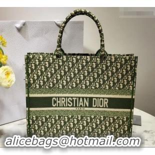 Good Quality Dior Book Tote Bag In Embroidered Dior Oblique Canvas 500712 Green