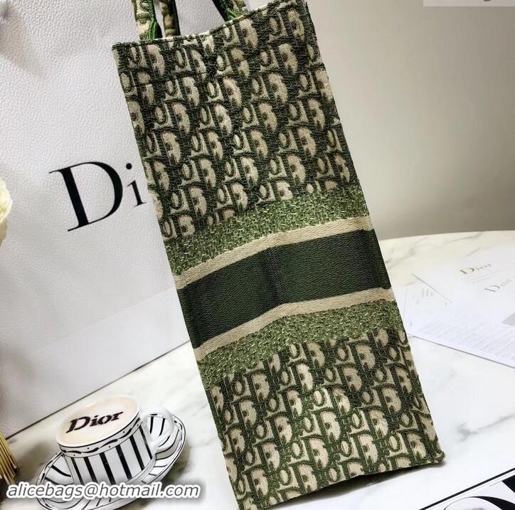 Good Quality Dior Book Tote Bag In Embroidered Dior Oblique Canvas 500712 Green