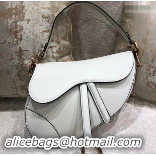 Purchase Dior Saddle Bag in Grained Calfskin 500716 White