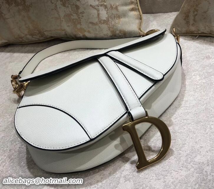 Purchase Dior Saddle Bag in Grained Calfskin 500716 White