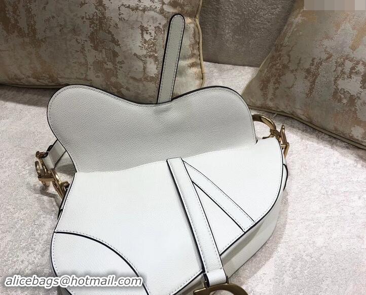 Purchase Dior Saddle Bag in Grained Calfskin 500716 White