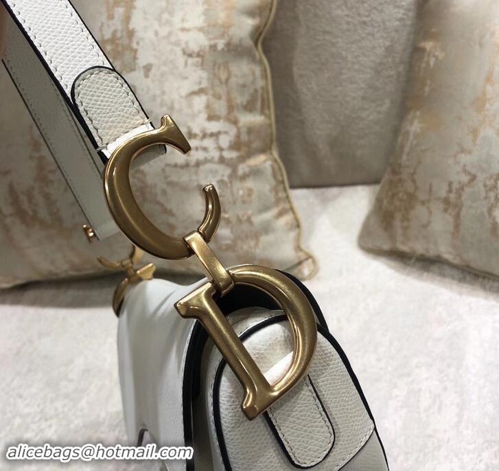 Purchase Dior Saddle Bag in Grained Calfskin 500716 White