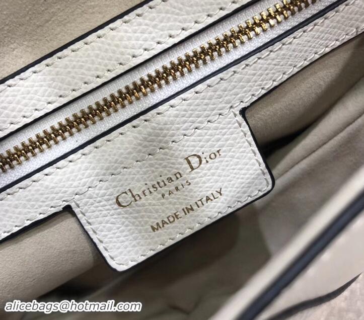 Purchase Dior Saddle Bag in Grained Calfskin 500716 White