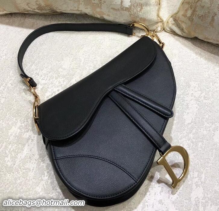 Grade Quality Dior Saddle Bag in Grained Calfskin 500716 Black