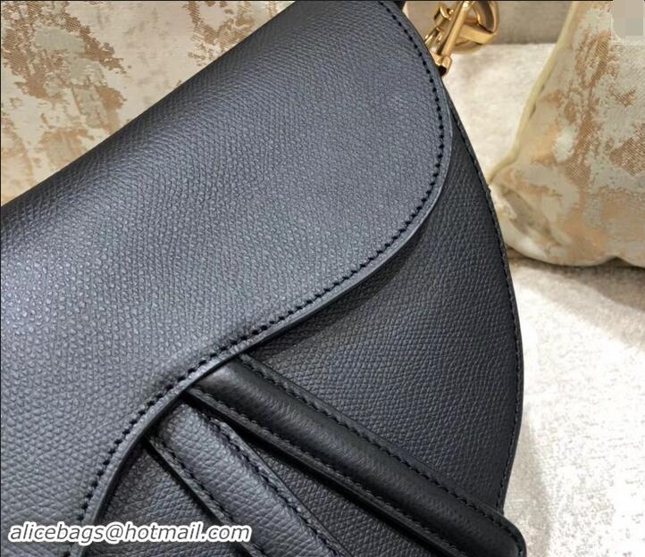 Grade Quality Dior Saddle Bag in Grained Calfskin 500716 Black