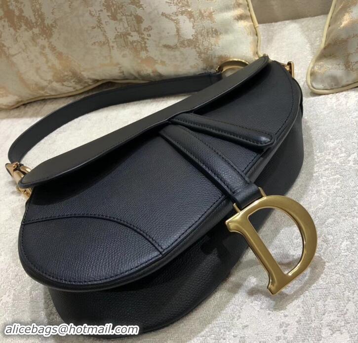 Grade Quality Dior Saddle Bag in Grained Calfskin 500716 Black