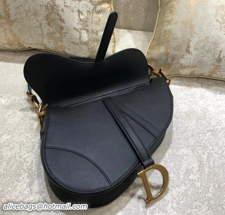 Grade Quality Dior Saddle Bag in Grained Calfskin 500716 Black