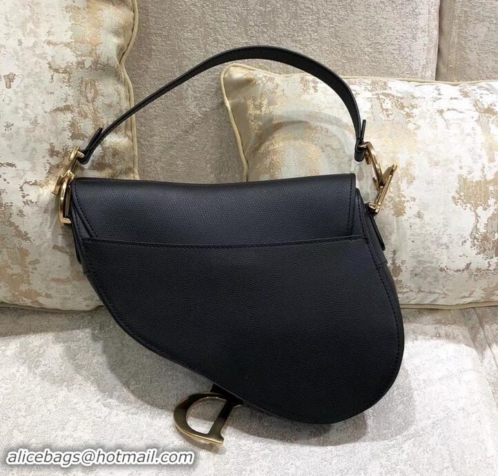 Grade Quality Dior Saddle Bag in Grained Calfskin 500716 Black