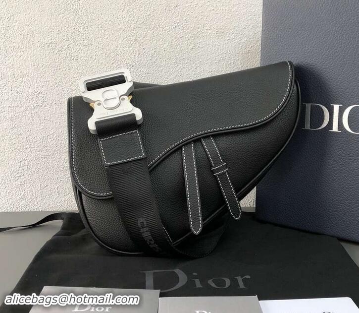 Perfect Dior Grained Calfskin Saddle Shoulder Belt Bag 500720 Black