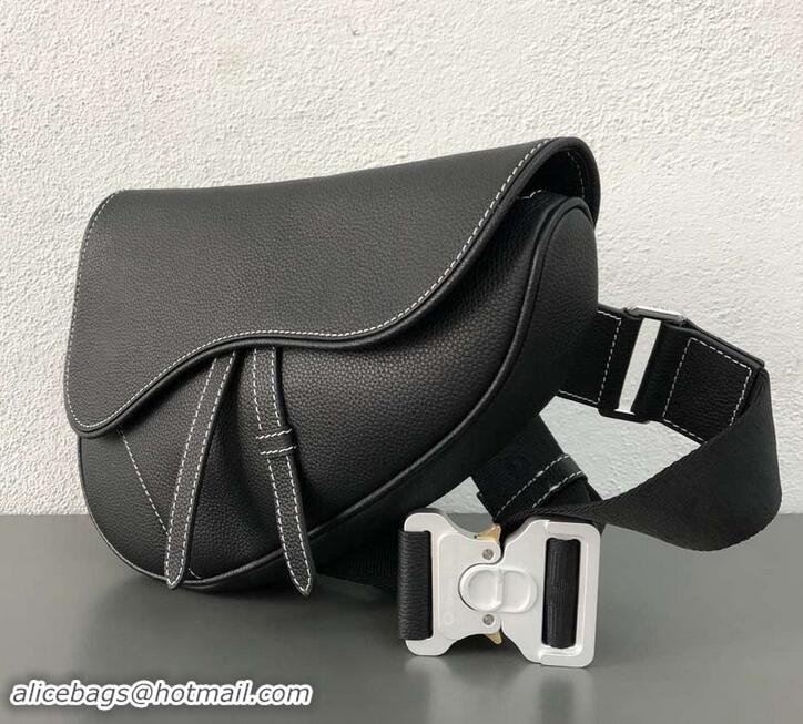 Perfect Dior Grained Calfskin Saddle Shoulder Belt Bag 500720 Black