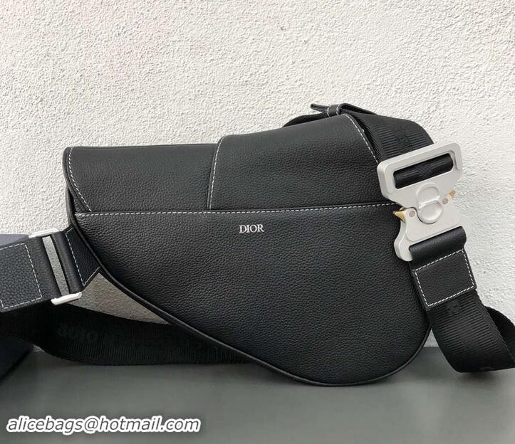 Perfect Dior Grained Calfskin Saddle Shoulder Belt Bag 500720 Black