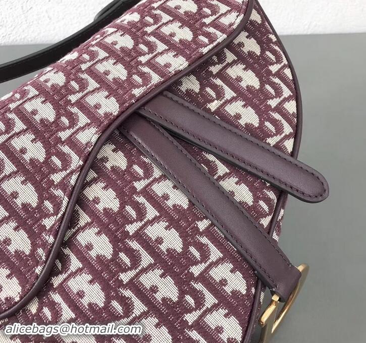 Good Looking Dior Saddle Bag In Oblique Jacquard Canvas 500722 Burgundy