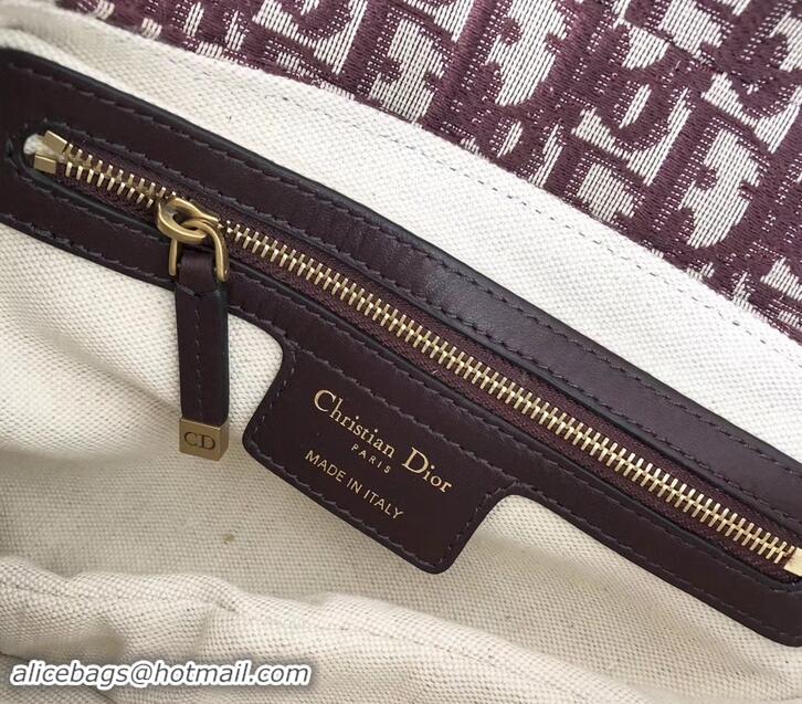 Good Looking Dior Saddle Bag In Oblique Jacquard Canvas 500722 Burgundy