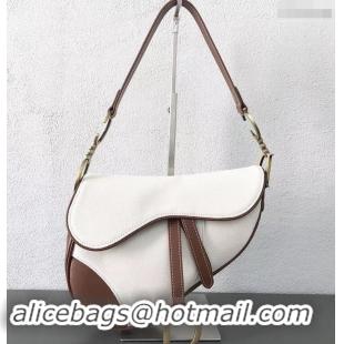 Buy Luxury Dior Saddle Bag in Canvas 500724 White