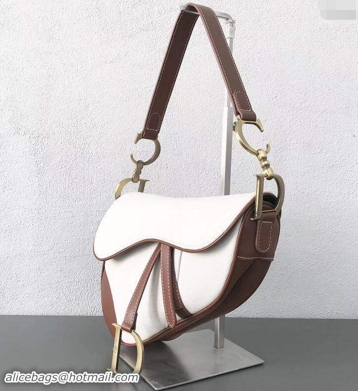 Buy Luxury Dior Saddle Bag in Canvas 500724 White