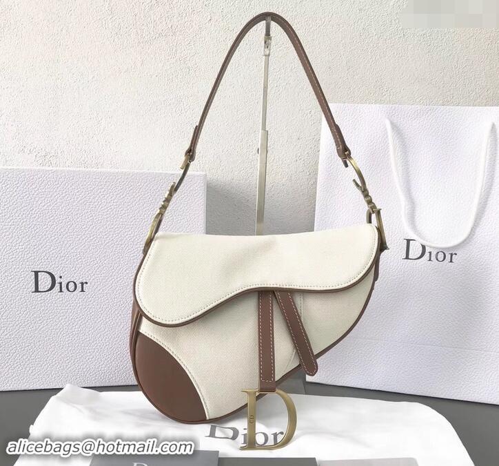 Buy Luxury Dior Saddle Bag in Canvas 500724 White