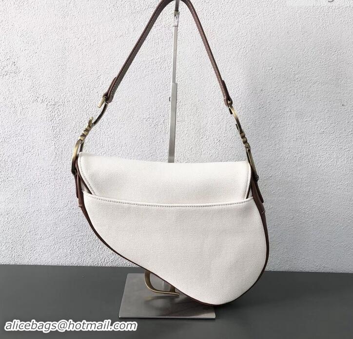 Buy Luxury Dior Saddle Bag in Canvas 500724 White