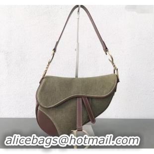 Trendy Design Dior Saddle Bag in Canvas 500724 Green