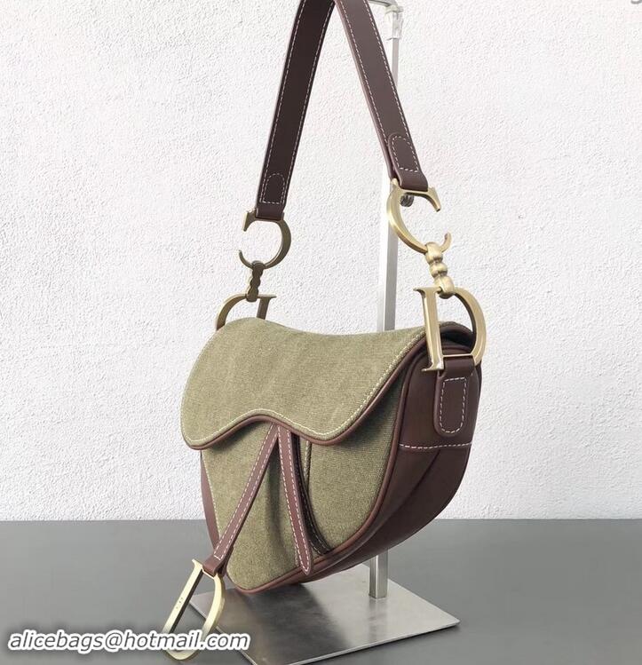 Trendy Design Dior Saddle Bag in Canvas 500724 Green