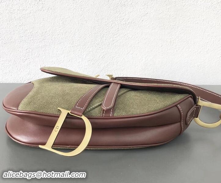 Trendy Design Dior Saddle Bag in Canvas 500724 Green