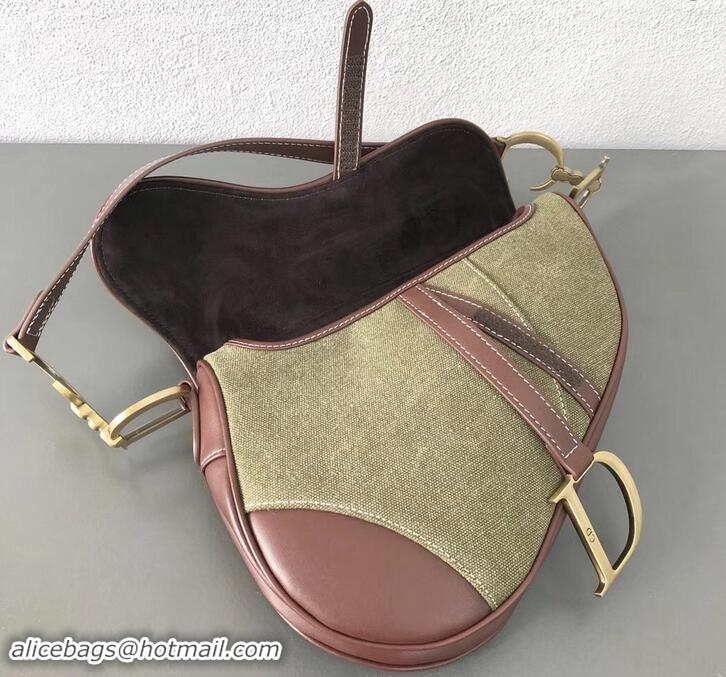 Trendy Design Dior Saddle Bag in Canvas 500724 Green